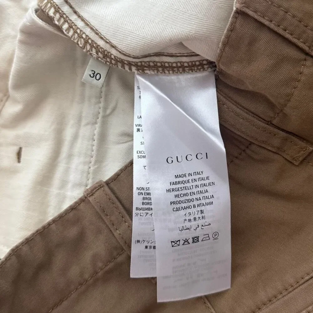 Gucci Men's Tan and Brown Trousers